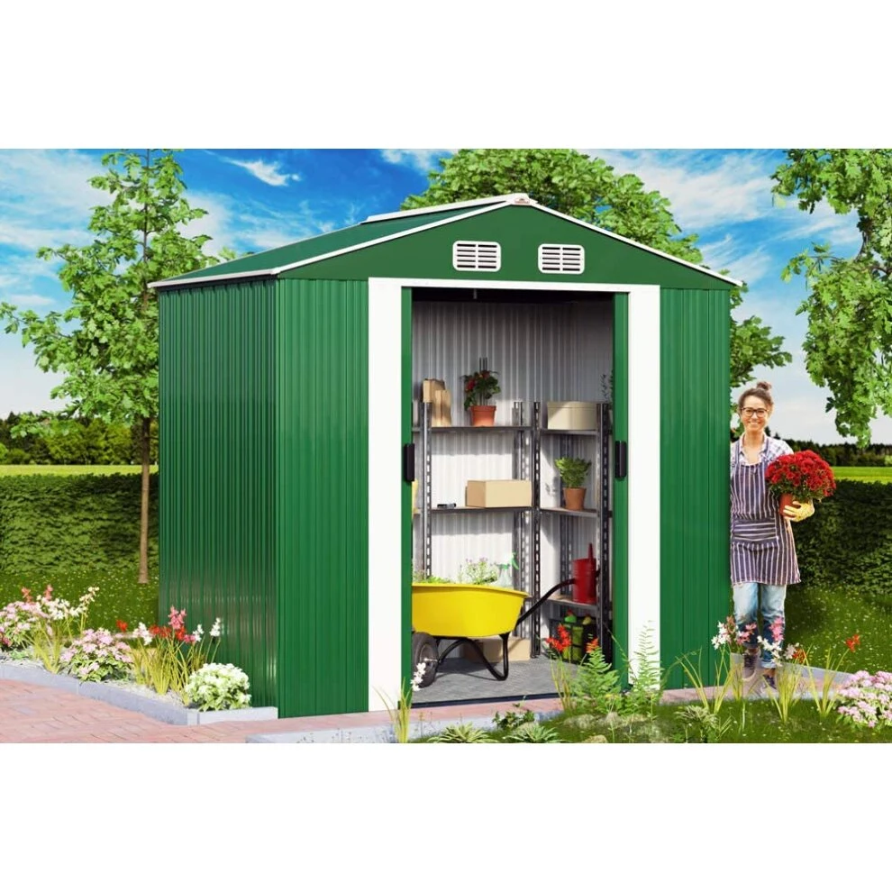 6 FT. W X 4 FT. D Yardmaster Home Outside Metal Garden Tool Shed