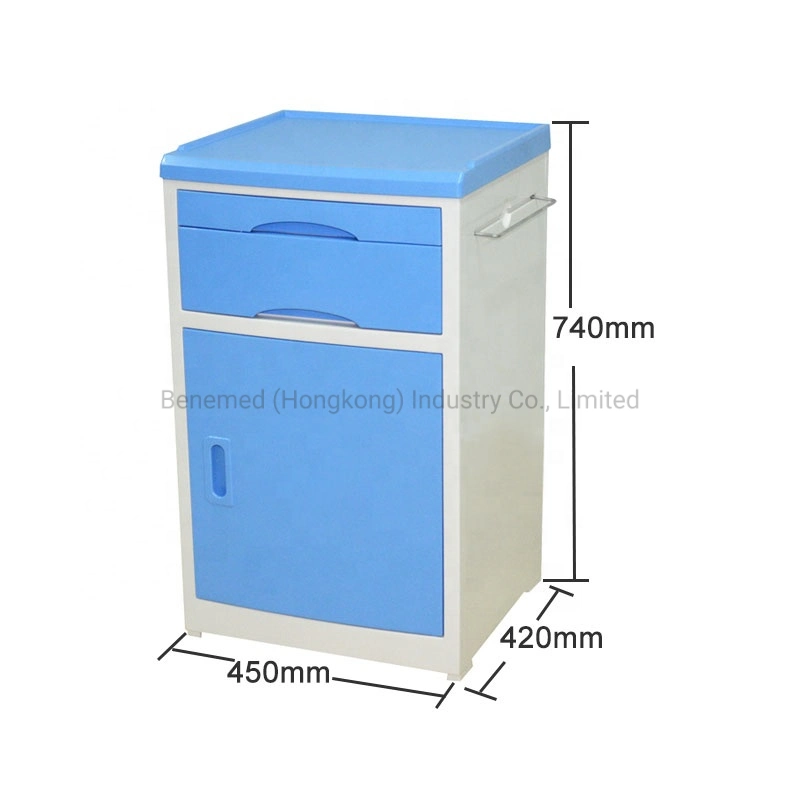 Medical ABS/PP Hospital Bedside Cabinet Bedside Locker with Caster