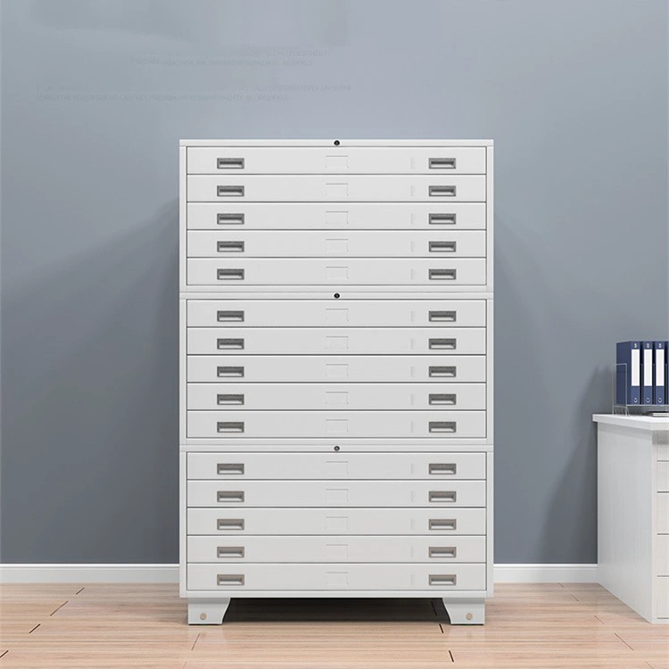 Steel Multidrawers Adjustable Metal A0 Map Drawing File Storage Newspaper Cabinet