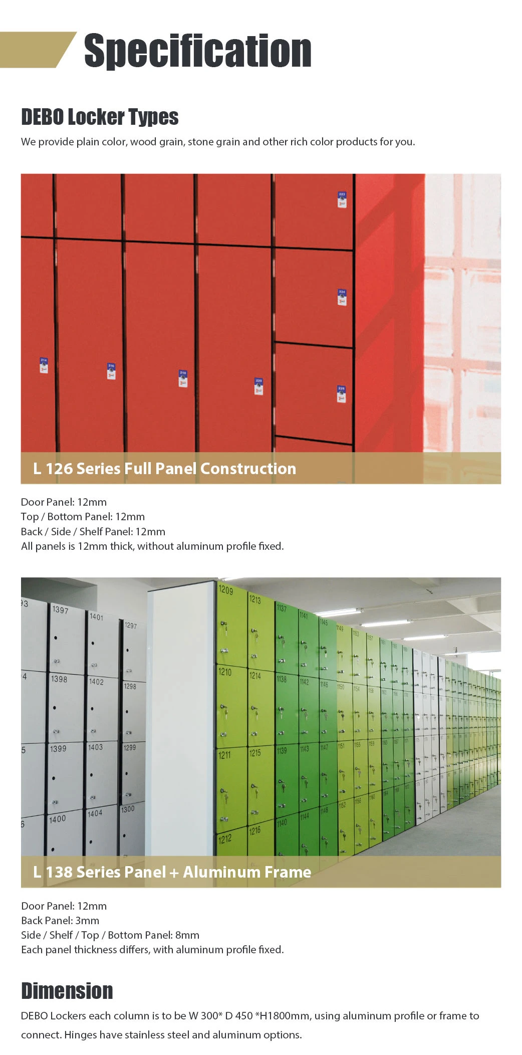 Durable Colorful 12mm HPL Compact Laminate Single Door Smart Lockers